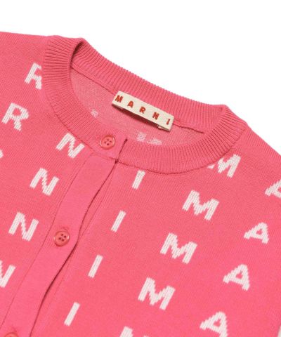 MARNI(マル二)Kids & Junior ブランドロゴニットカーディガン