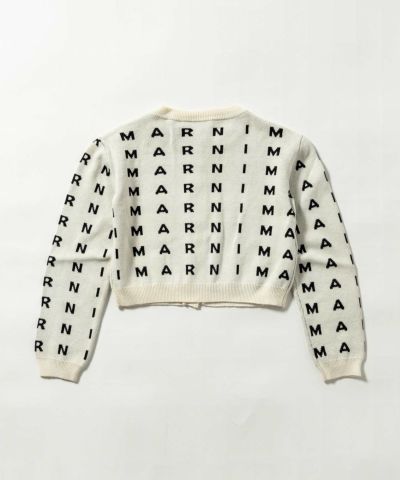 MARNI(マル二)Kids & Junior ブランドロゴニットカーディガン
