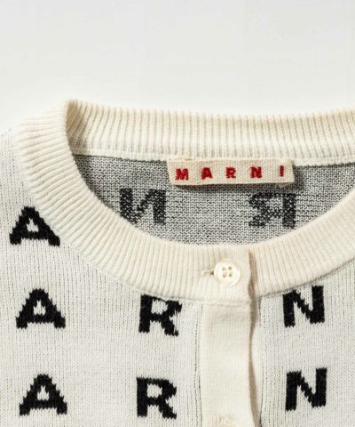MARNI(マル二)Kids & Junior ブランドロゴニットカーディガン