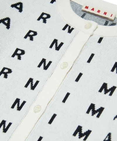 MARNI(マル二)Kids & Junior ブランドロゴニットカーディガン