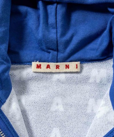 MARNI(マル二)Kids & Junior 総柄ブランドロゴジップアップフーディーパーカー