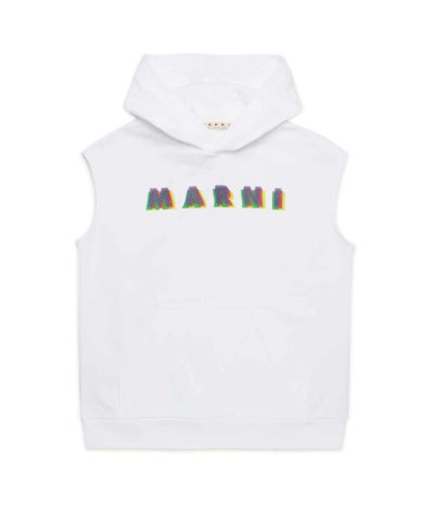 MARNI(マルニ)Kids & Junior ブランドロゴノースリーブフーディーパーカープルオーバー