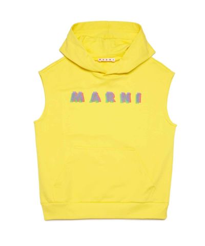 MARNI(マルニ)Kids & Junior ブランドロゴノースリーブフーディーパーカープルオーバー