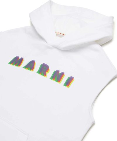 MARNI(マルニ)Kids & Junior ブランドロゴノースリーブフーディーパーカープルオーバー