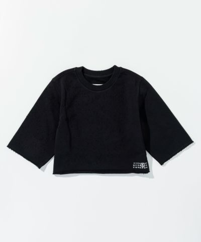 MM6 Maison Margiela(エムエムシックス)Kids & Junior ワンポイントブランドロゴ五分丈Tシャツカットソー