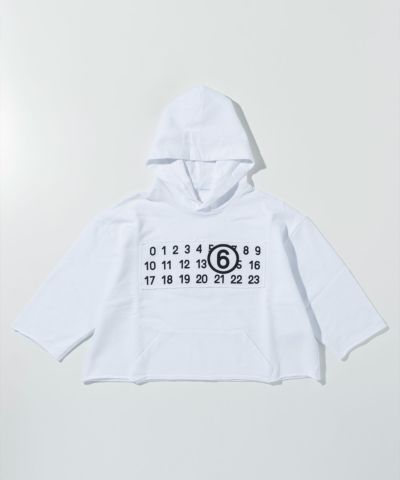 MM6 Maison Margiela(エムエムシックス)Kids & Junior ブランドロゴフーディーパーカープルオーバー