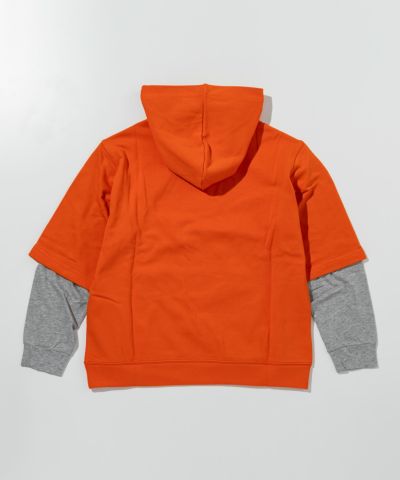 MARNI(マルニ)Kids & Junior ワンポイントブランドロゴレイヤードフーディーパーカープルオーバー
