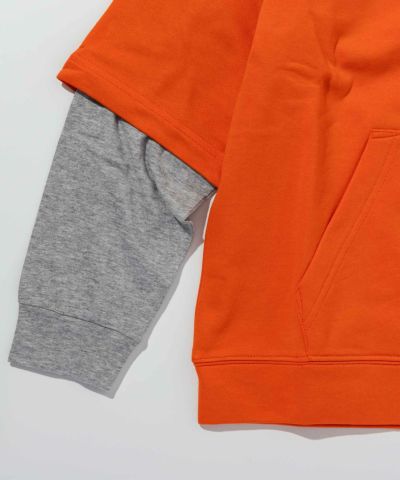 MARNI(マルニ)Kids & Junior ワンポイントブランドロゴレイヤードフーディーパーカープルオーバー