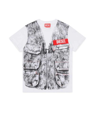 DIESEL(ディーゼル)Kids & Junior ブランドロゴベスト風半袖Tシャツカットソー