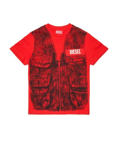 DIESEL(ディーゼル)Kids & Junior ブランドロゴベスト風半袖Tシャツカットソー