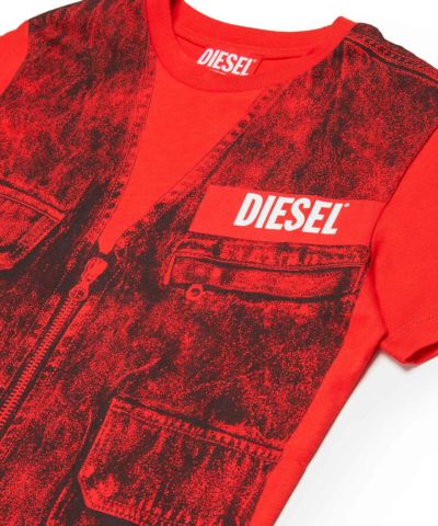 DIESEL(ディーゼル)Kids & Junior ブランドロゴベスト風半袖Tシャツカットソー
