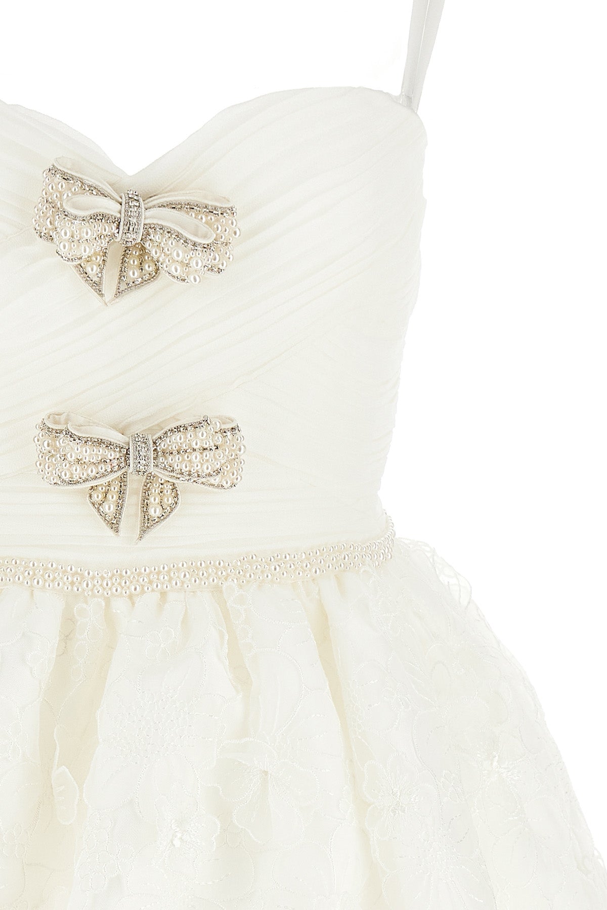 'White Organza Bow Mini' ドレス