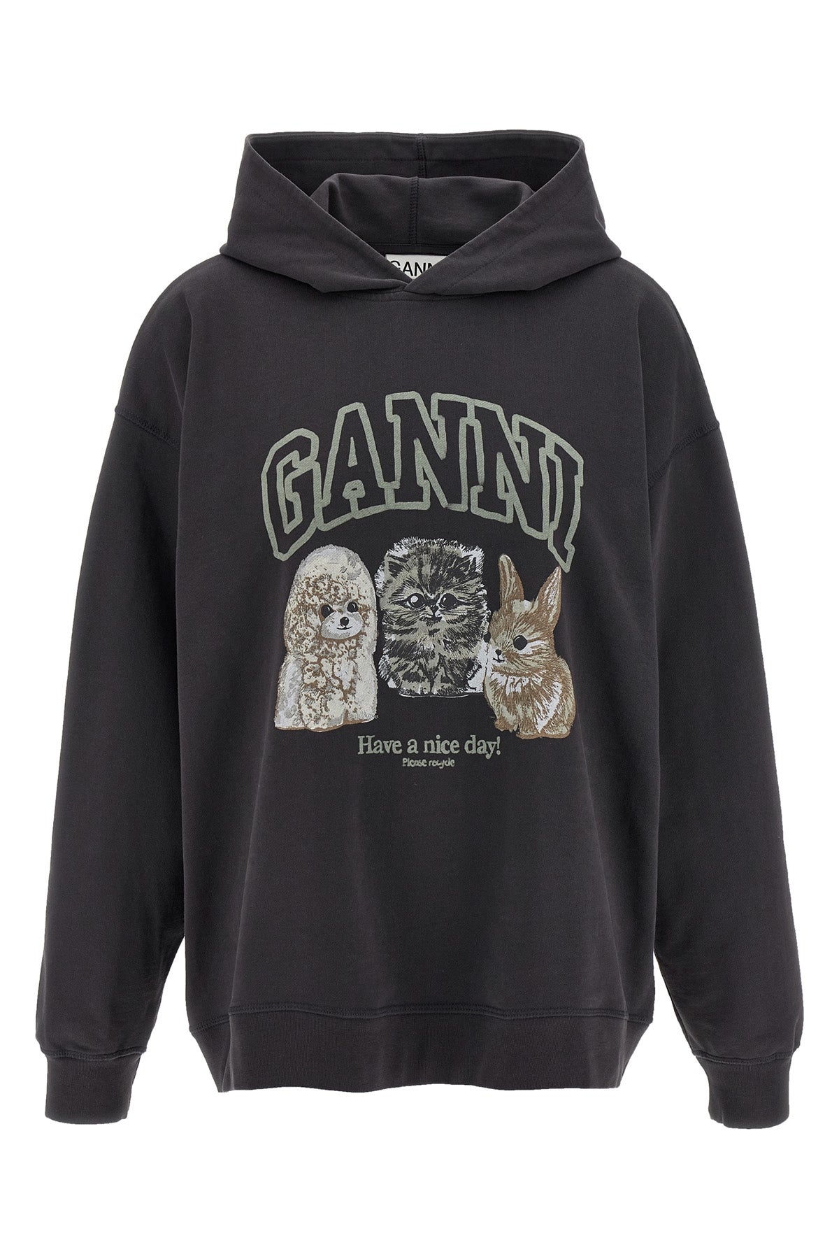 'Grey Animal Print' フーディー