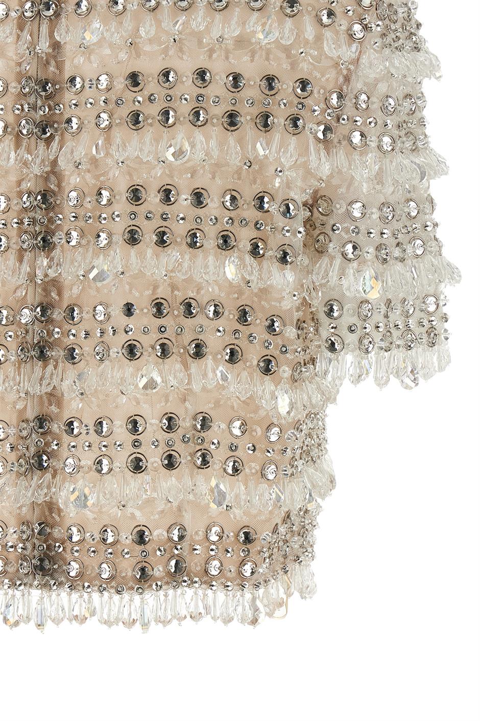 'Crystal-Embroidered Crop' トップ