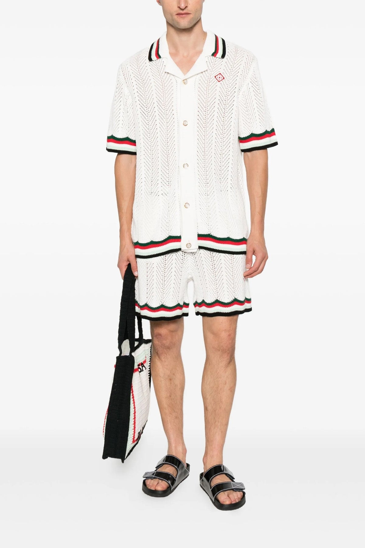 'Sporty Faux Crochet' シャツ