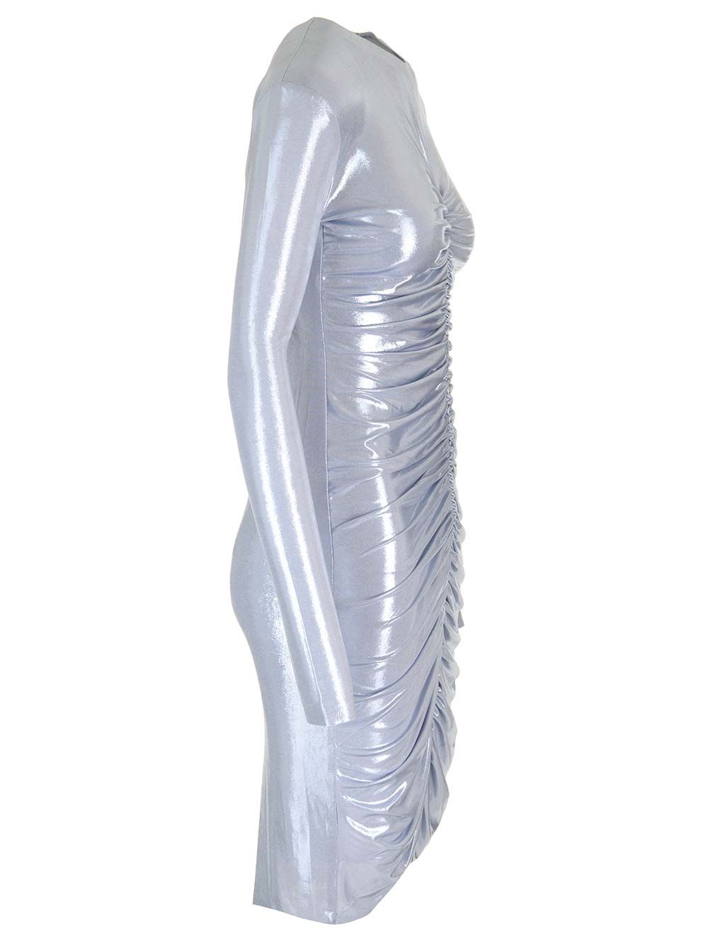 Vネック ドレス イン ブルー ストレッチ NORMA KAMALI