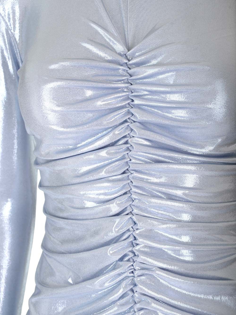 Vネック ドレス イン ブルー ストレッチ NORMA KAMALI