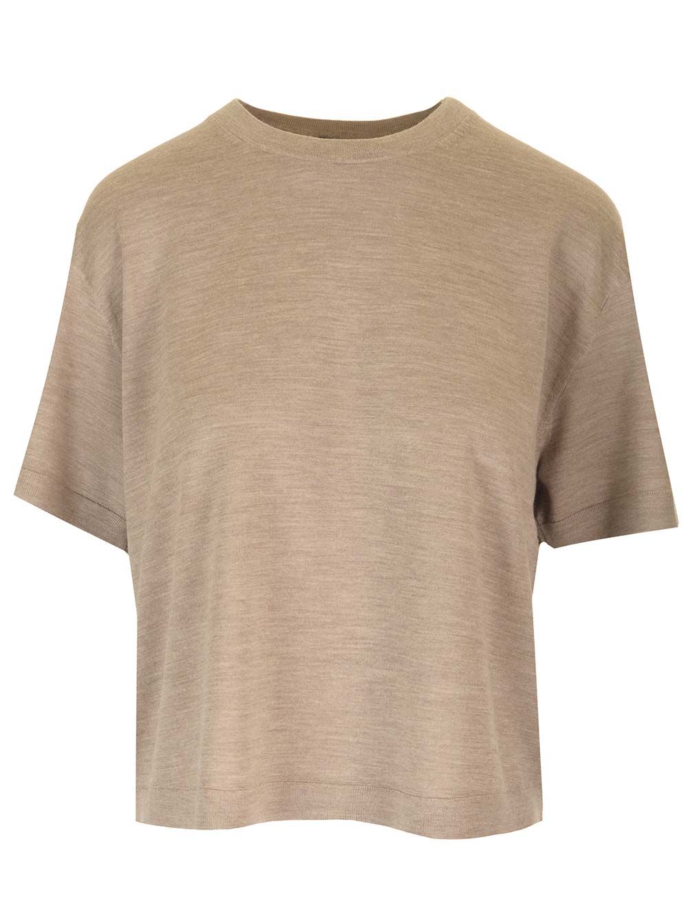 セオリー Tシャツ ウィズ オーバーサイズ フィット アンド クロップド ラウンド ネック アンド ショート