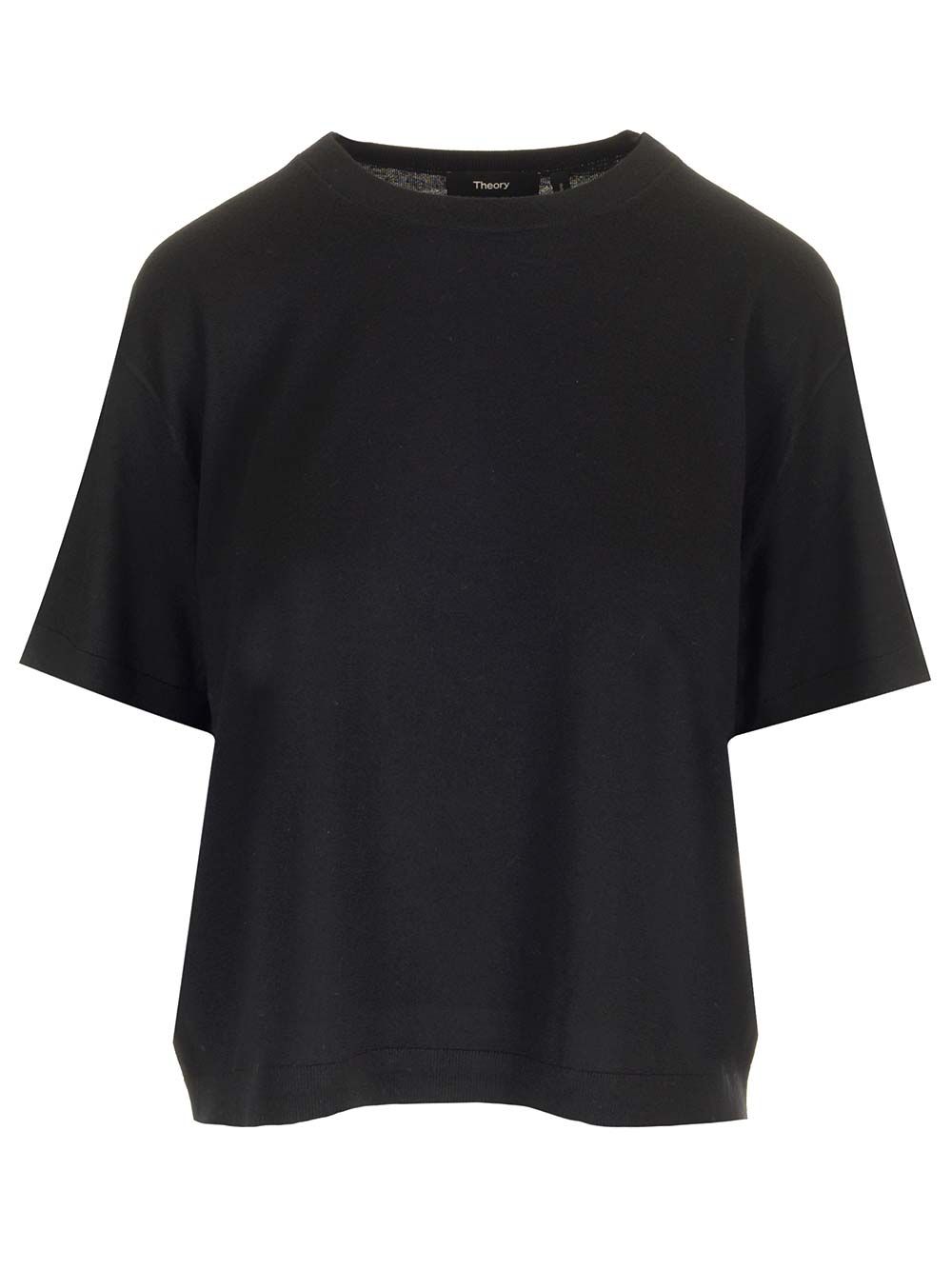 セオリー Tシャツ ウィズ オーバーサイズ フィット アンド クロップド ラウンド ネック アンド ショート