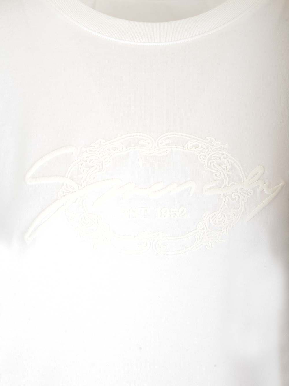 ホワイト クルーネック コットン ロゴ Tシャツ ジバンシィ ウィズ レタリング