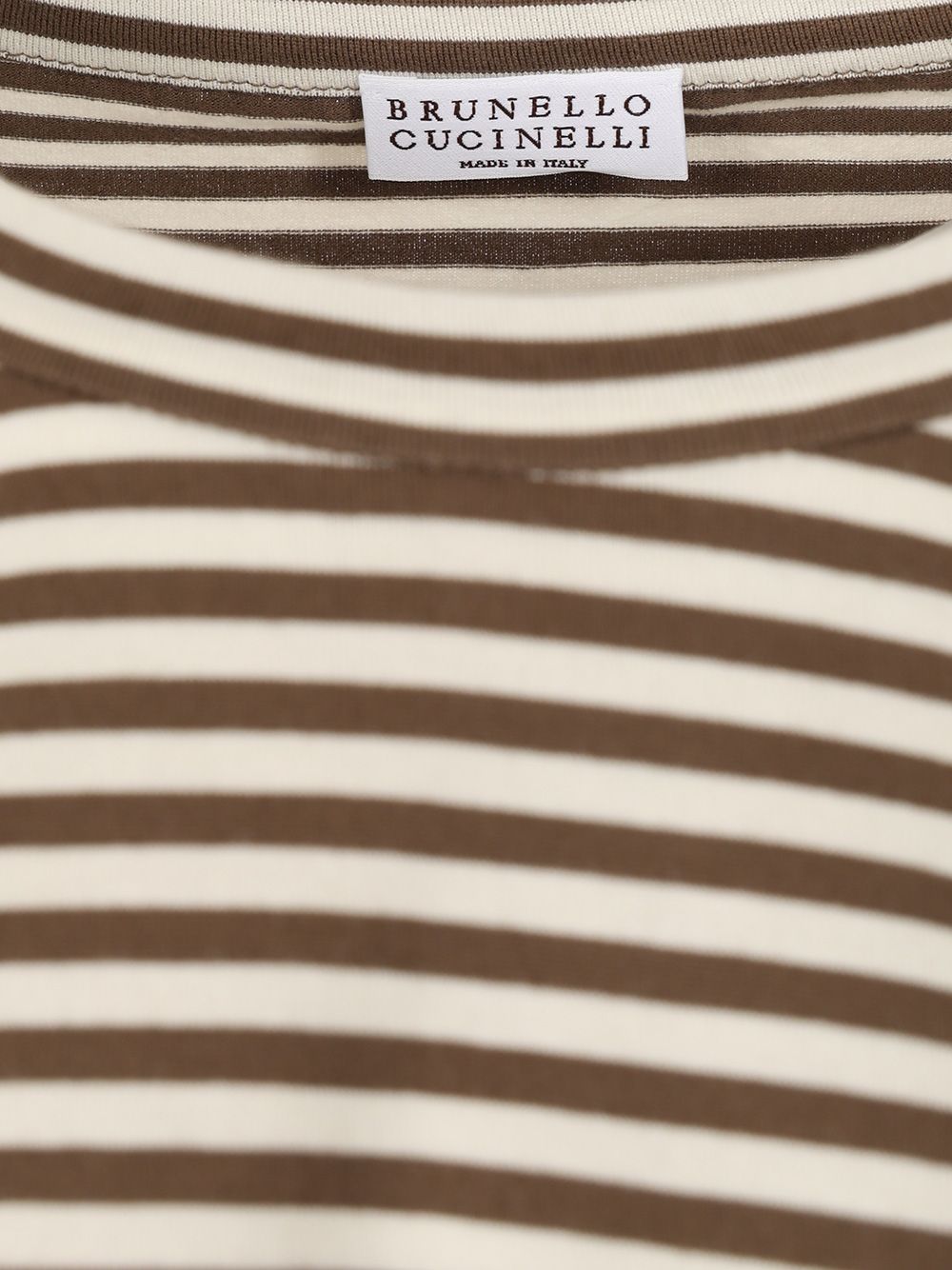 ストライプ コットン ジャージ クロップ Tシャツ ブルネロ クチネリ