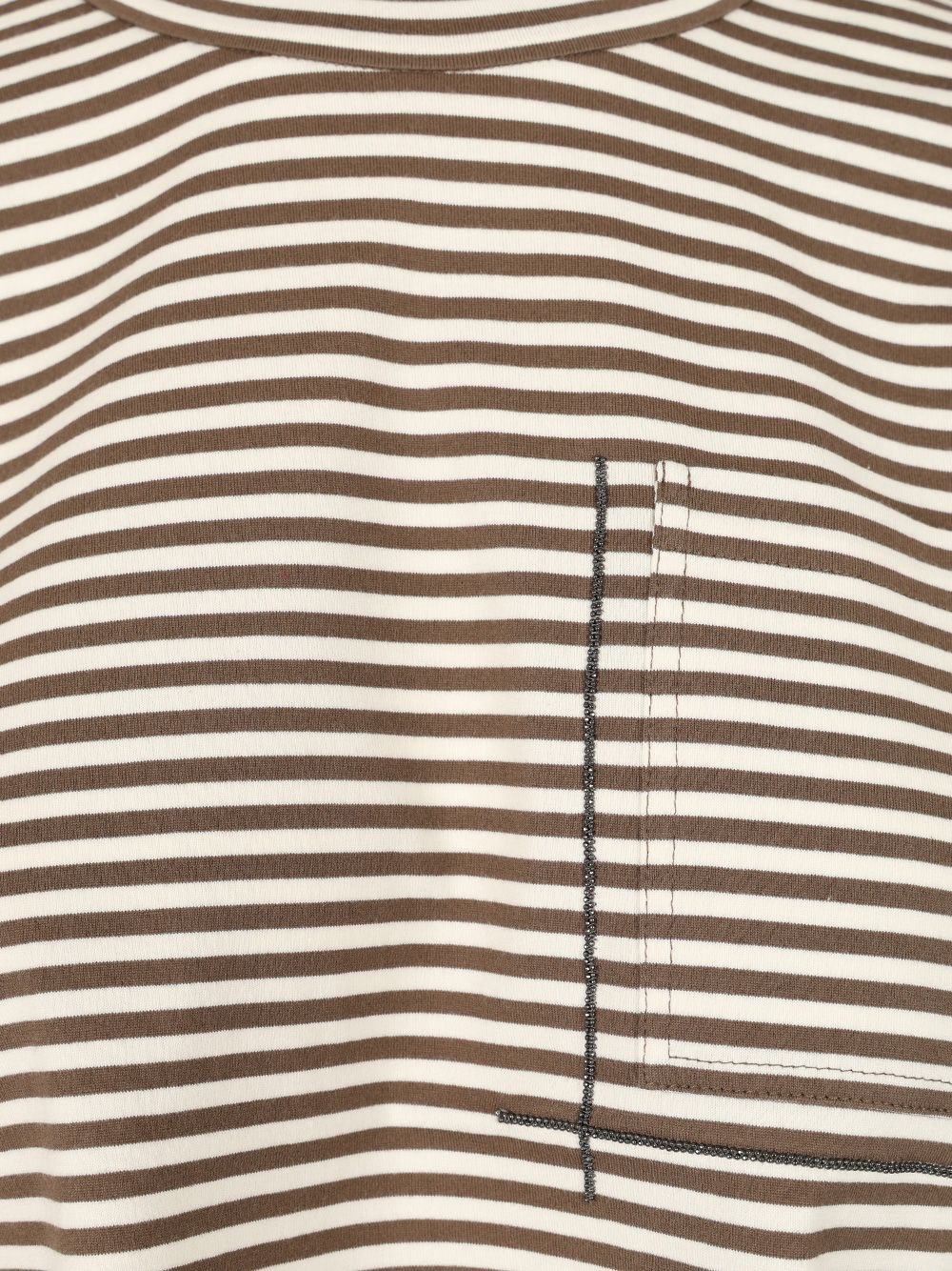 ストライプ コットン ジャージ クロップ Tシャツ ブルネロ クチネリ