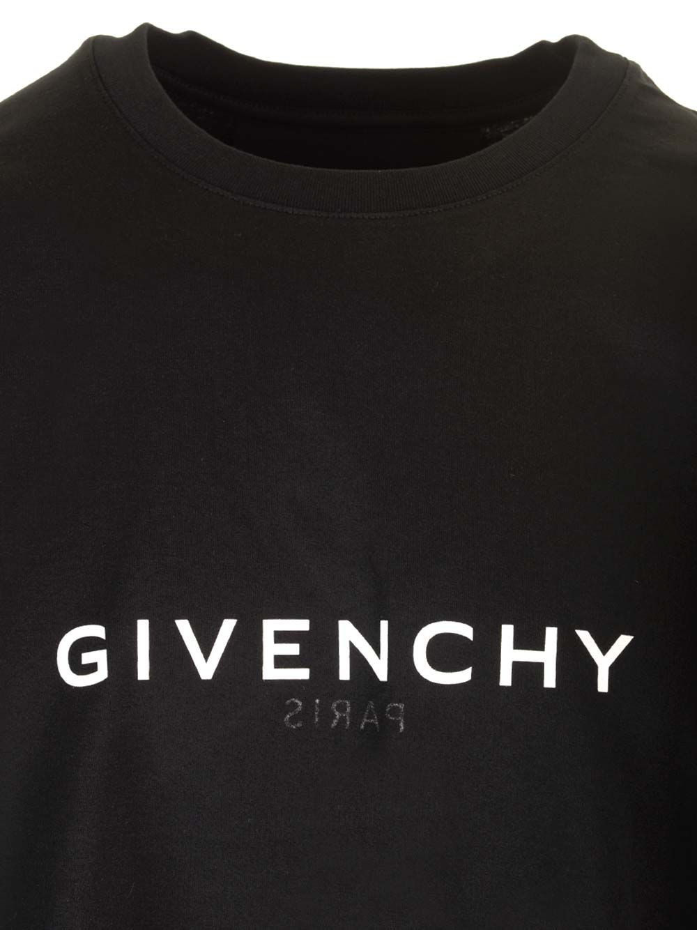 オーバーサイズ ジバンシィ リバース コットン Tシャツ ウィズ ジバンシィ パリ シグネチャー ウィズ エフェクト プリント オン フロント アンド バック アンド スモール ロゴ プリント オン バック ボトムス