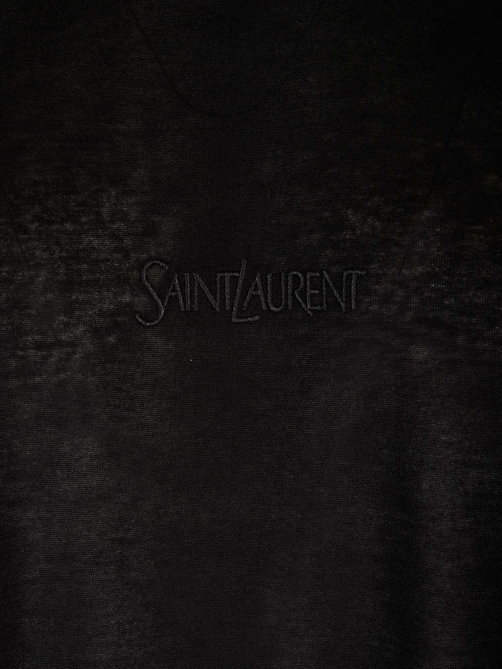 ショートスリーブ クルー ネック Tシャツ イン ウィズ トーン・オン・トーン サン ローラン エンブロイダリー オン