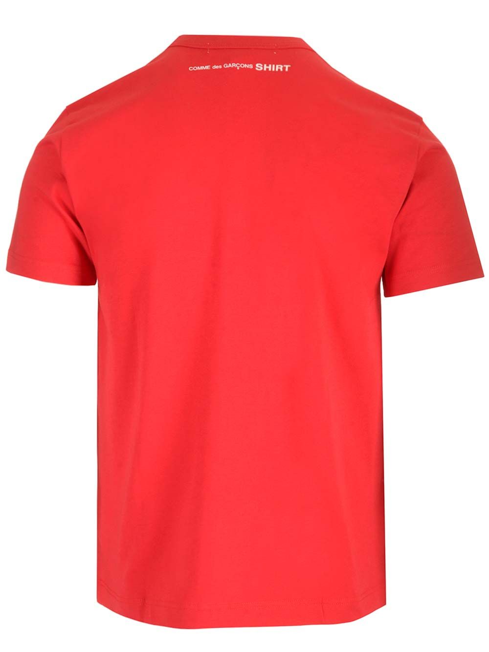 クルー ネック コットン Tシャツ ウィズ ショート スリーブ アンド ロゴ プリント オン バック
