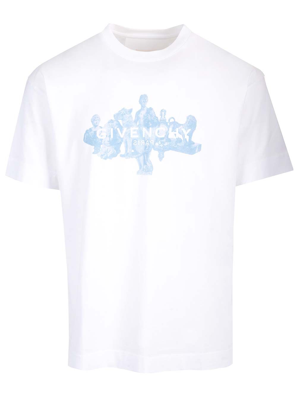 クルーネック コットン Tシャツ ウィズ ジバンシィ ロゴ プリント