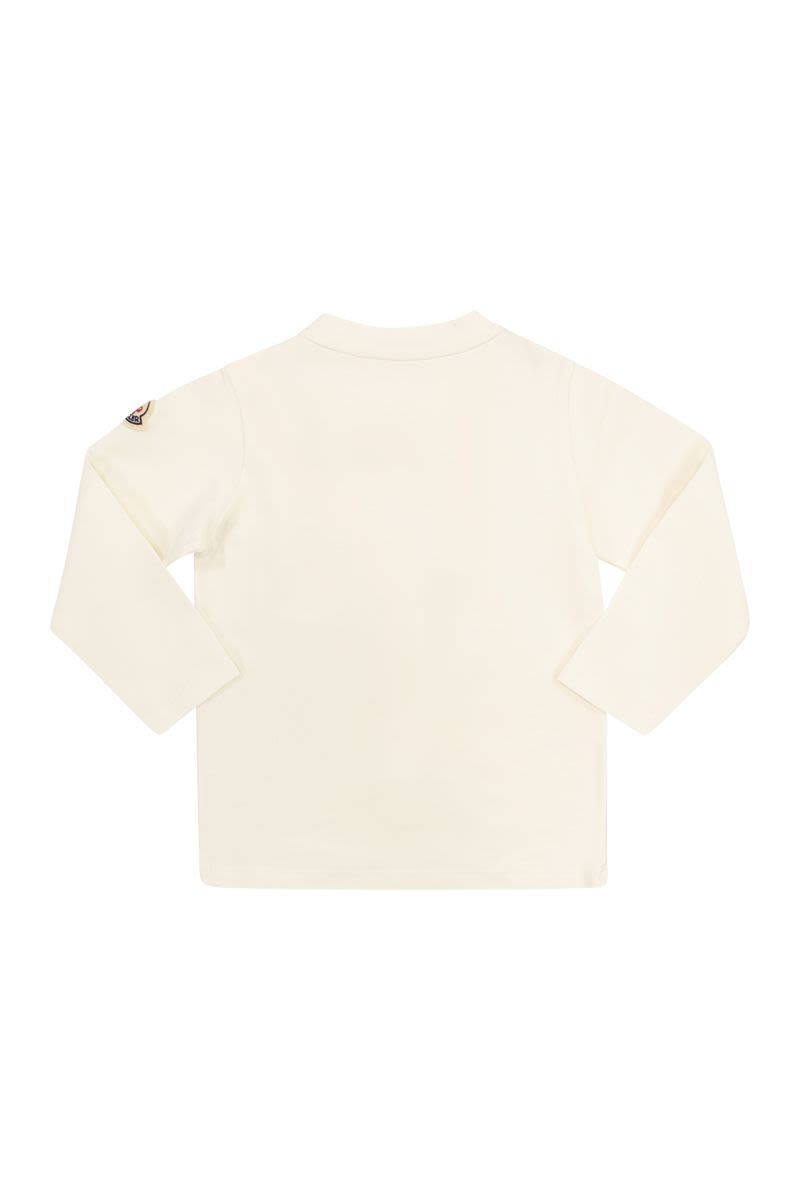 コットン Tシャツ ウィズ プリント ベア モチーフ アンド ポケット