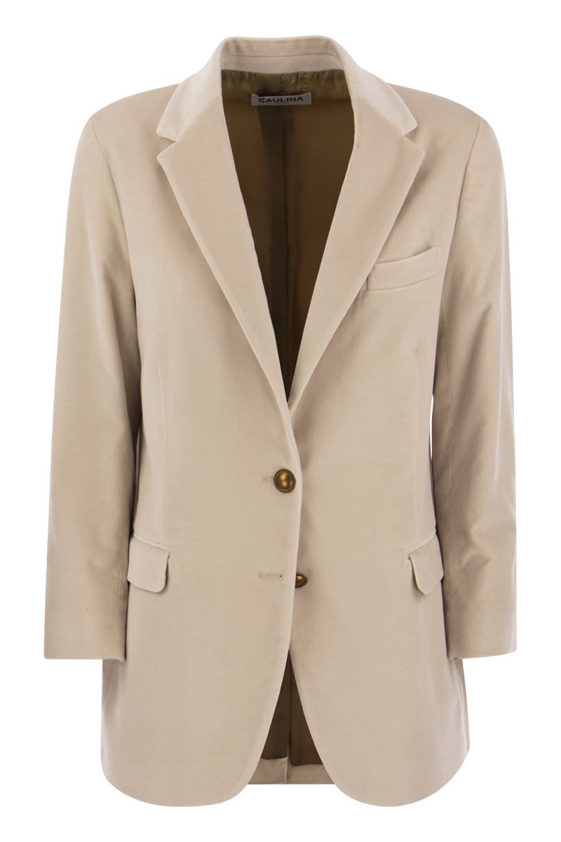 ジャケット SAULINA ANTONIA - Single-breasted velvet jacket (SAA016 4) Saulina/サウリーナ｜ANTONIA シングルブレスト ベルベット