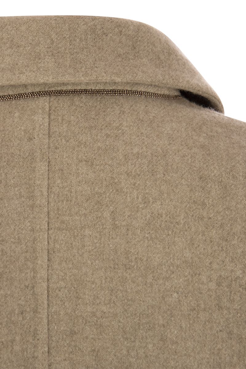 ダブルブレステッド コート イン カシミア クロス