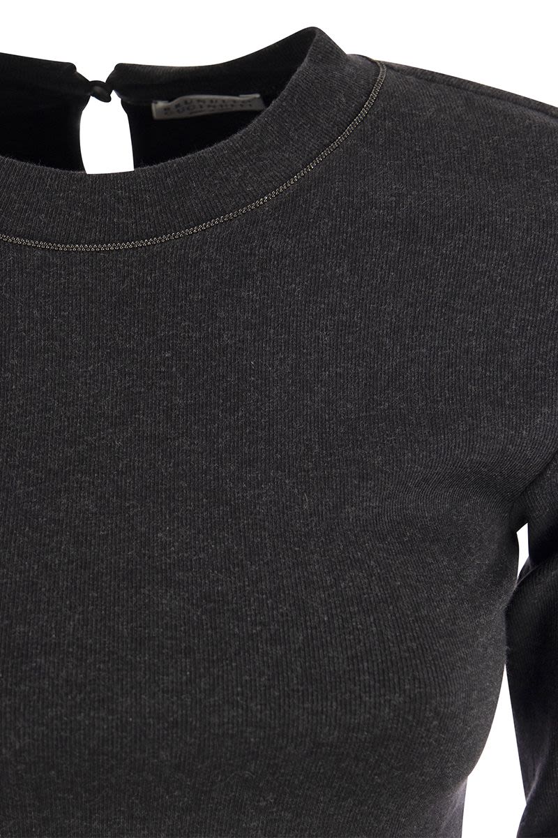 リブ ストレッチ コットン ジャージ Tシャツ ウィズ