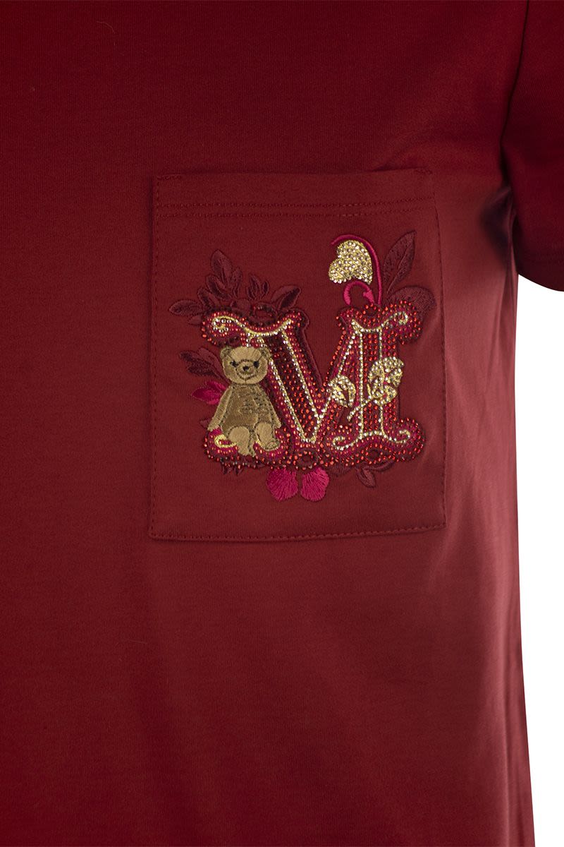 ショートスリーブ Tシャツ ウィズ ポケット アンド エンブロイダリー