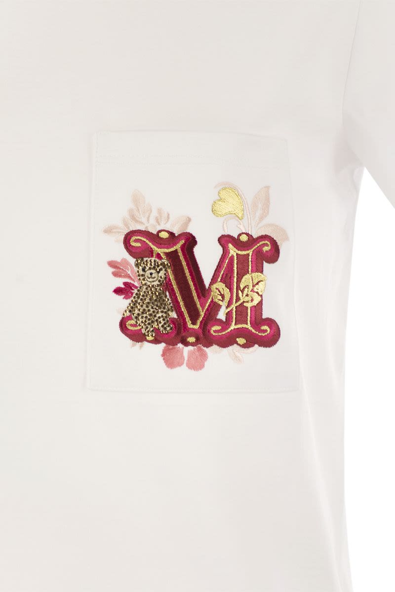 ショートスリーブ Tシャツ ウィズ ポケット アンド エンブロイダリー