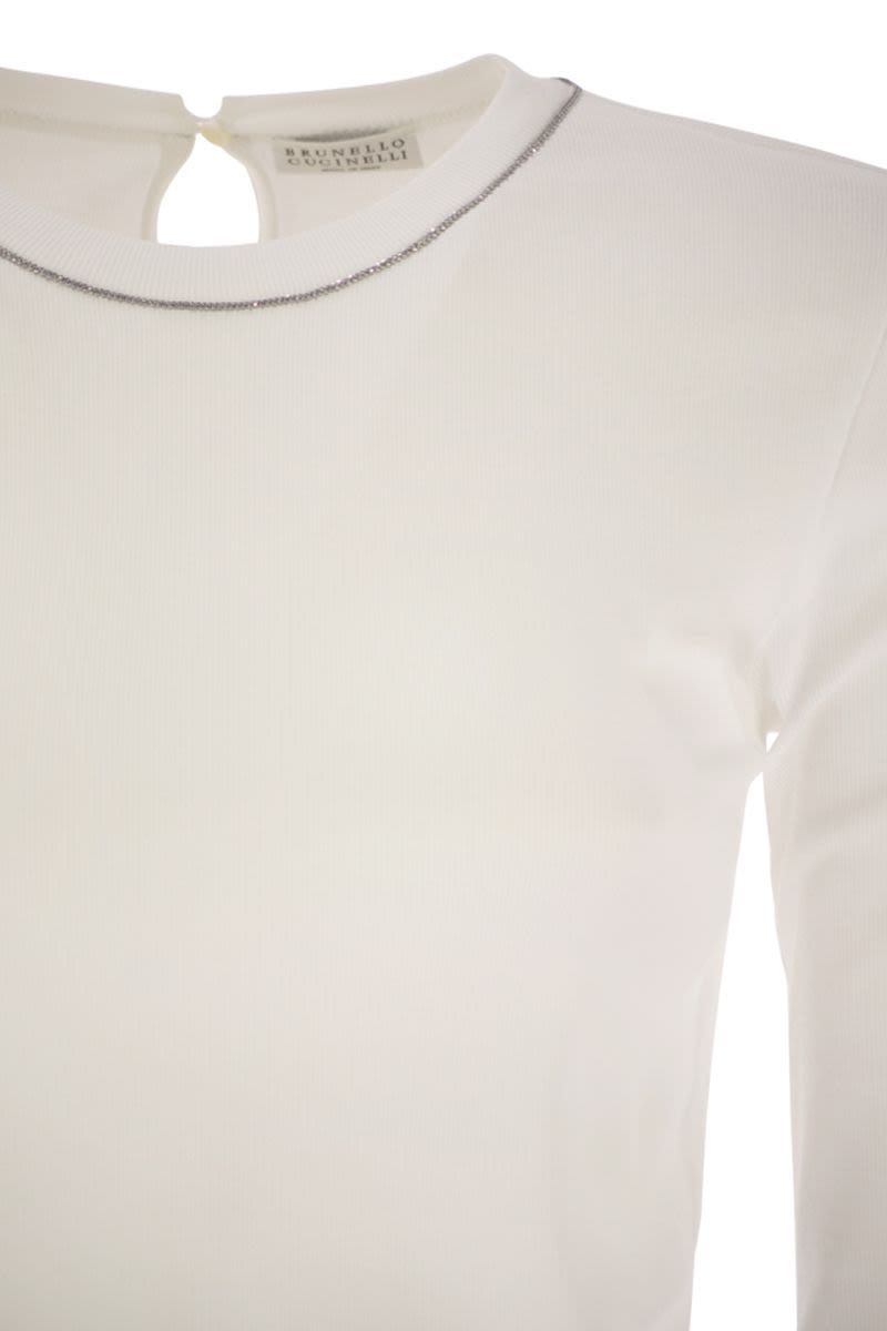 リブ ストレッチ コットン ジャージ Tシャツ ウィズ