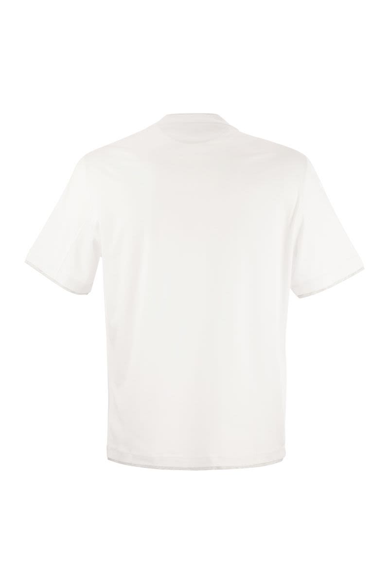 スリム フィット クルーネック Tシャツ イン ライトウェイト コットン ジャージ