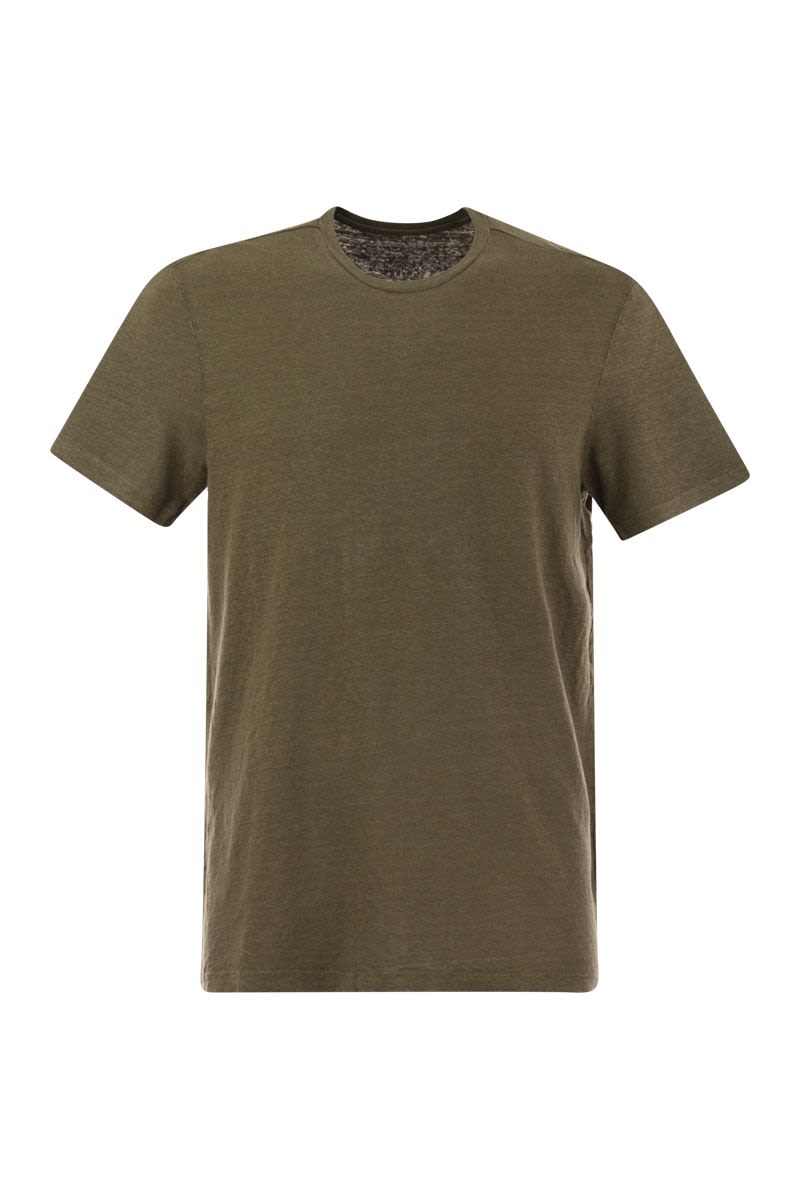 クルーネック リネン Tシャツ