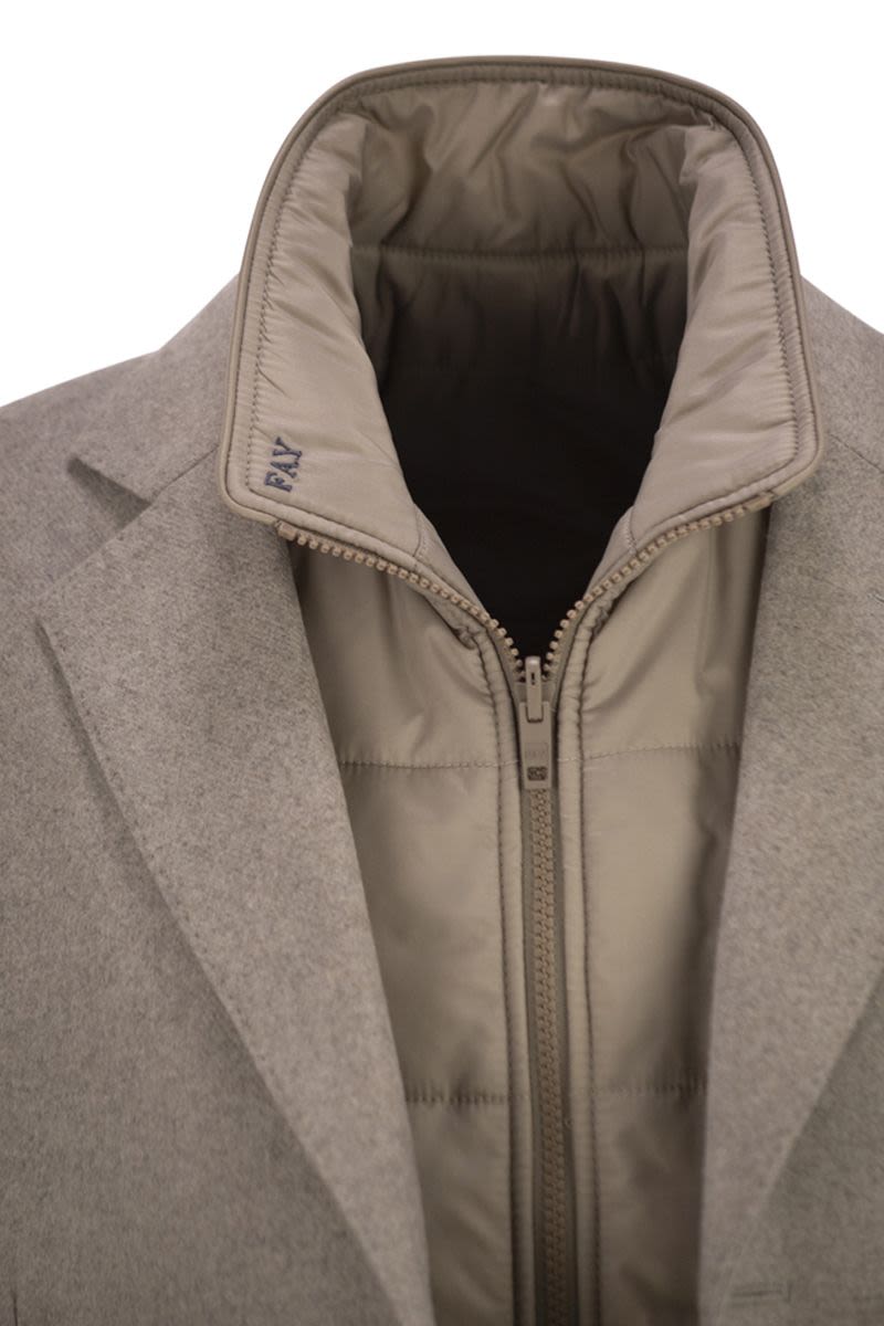 ダブル コート イン ウール アンド カシミア クロス