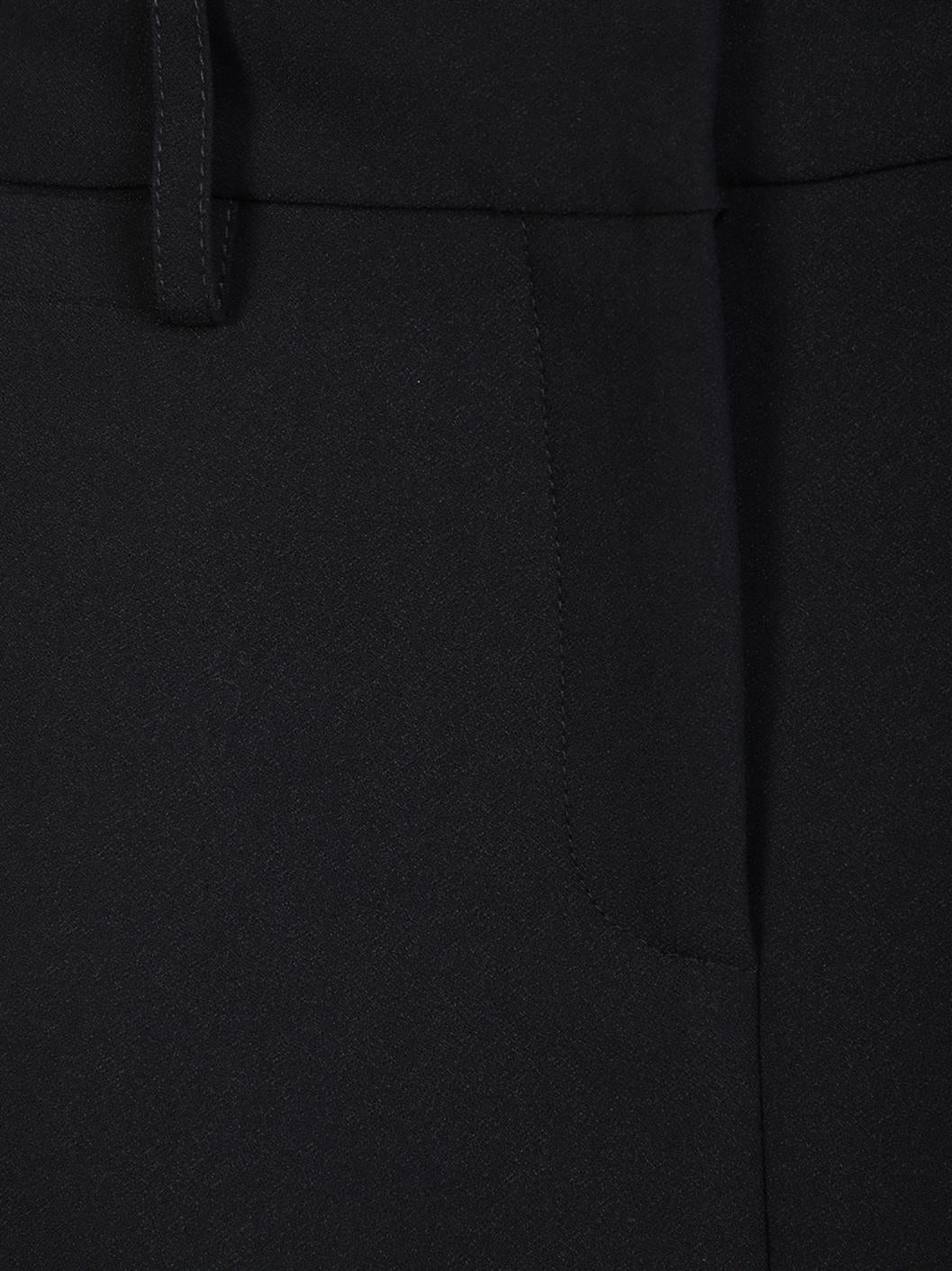 ブラック コットンブレンド ミニスカート ア ストレッチ コットン ア ロー カット アンド ア デザイン