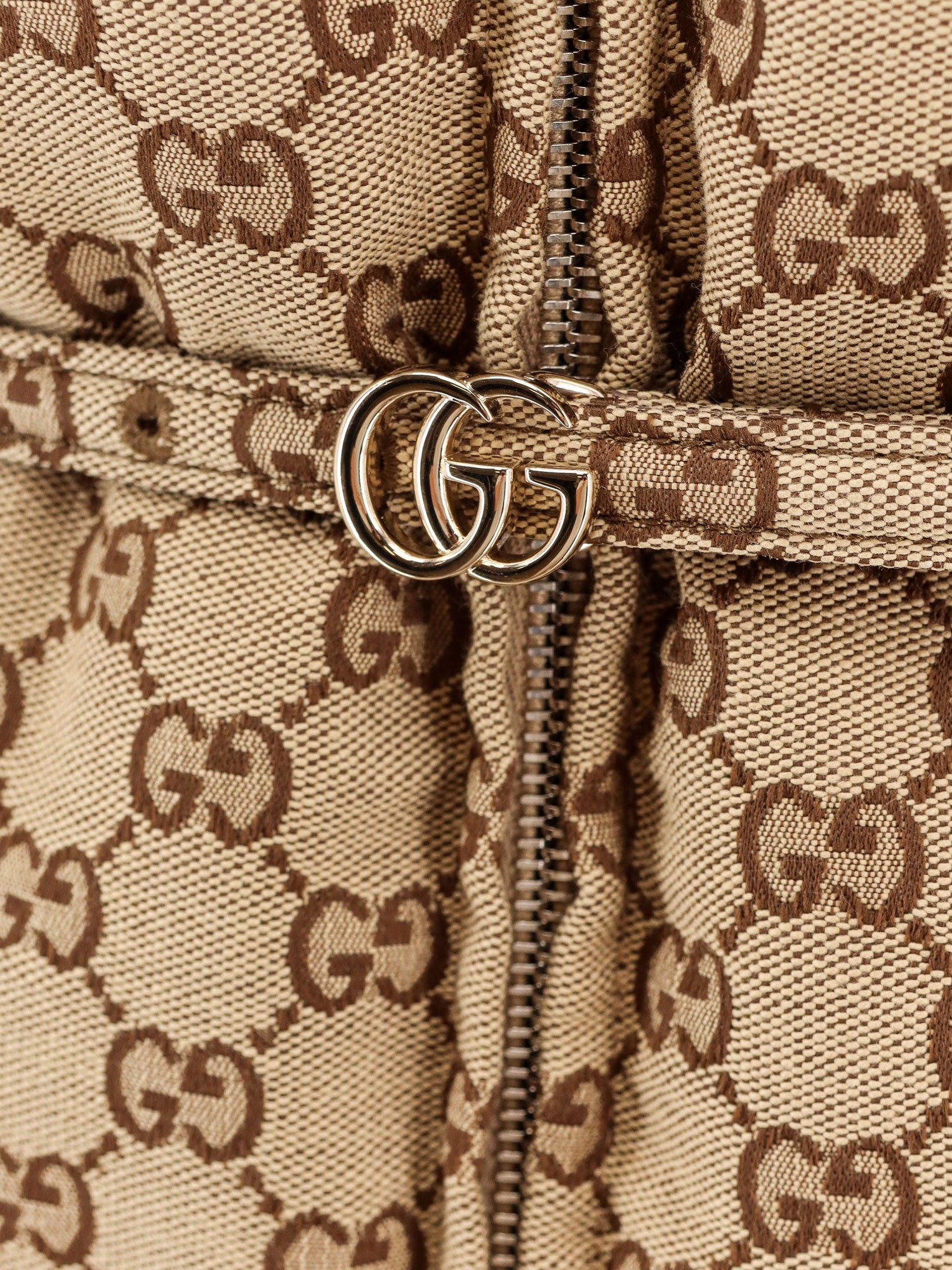 GG ファブリック パデッド ジャケット ウィズ ベルト