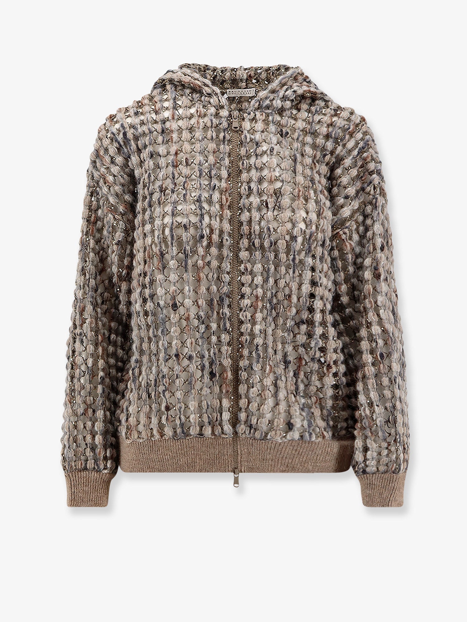 美品✨ブルネロクチネリ スパンコール リネンシルク 5分袖 ニットカーディガン 美品✨ブルネロクチネリ スパンコール リネンシルク 5分袖