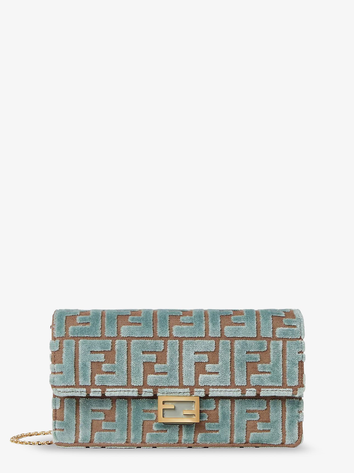 バゲット ウォレット オン チェーン FF ジャカード ファブリック ショルダー バッグ