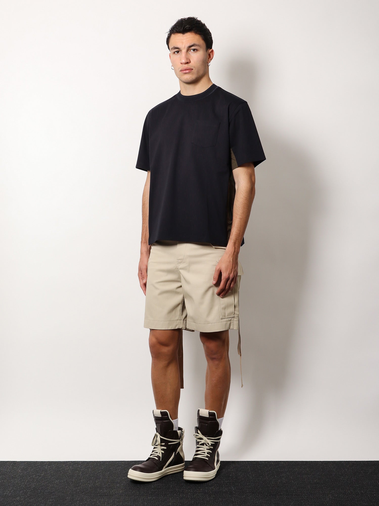 コットン Tシャツ ウィズ ナイロン インサート