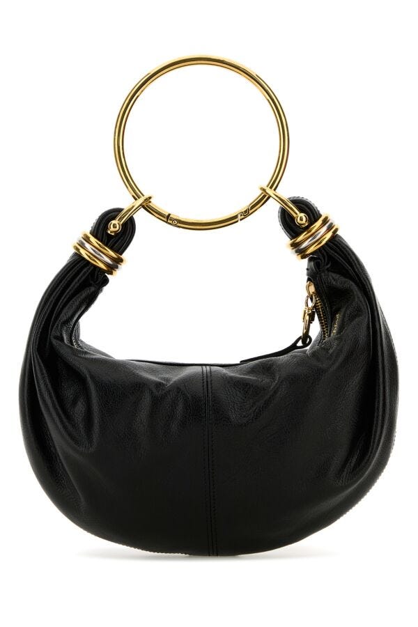 Chloé 黒 レザーハンドバッグ 希少】Chloé 黒レザー ハンドバッグ - メルカリ