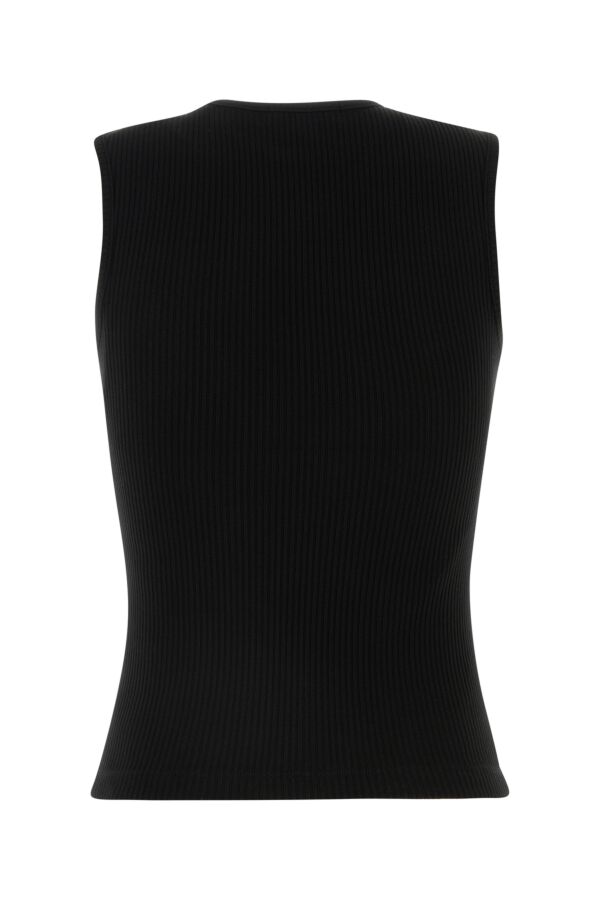ブラック ストレッチ リヨセル ブレンド タンク トップ
