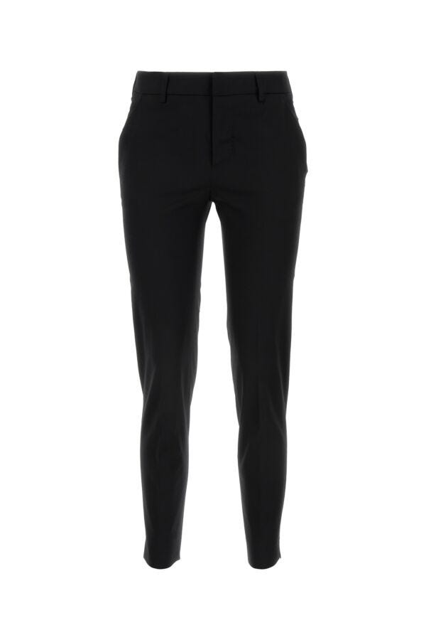 ブラック ストレッチ コットン パンツ