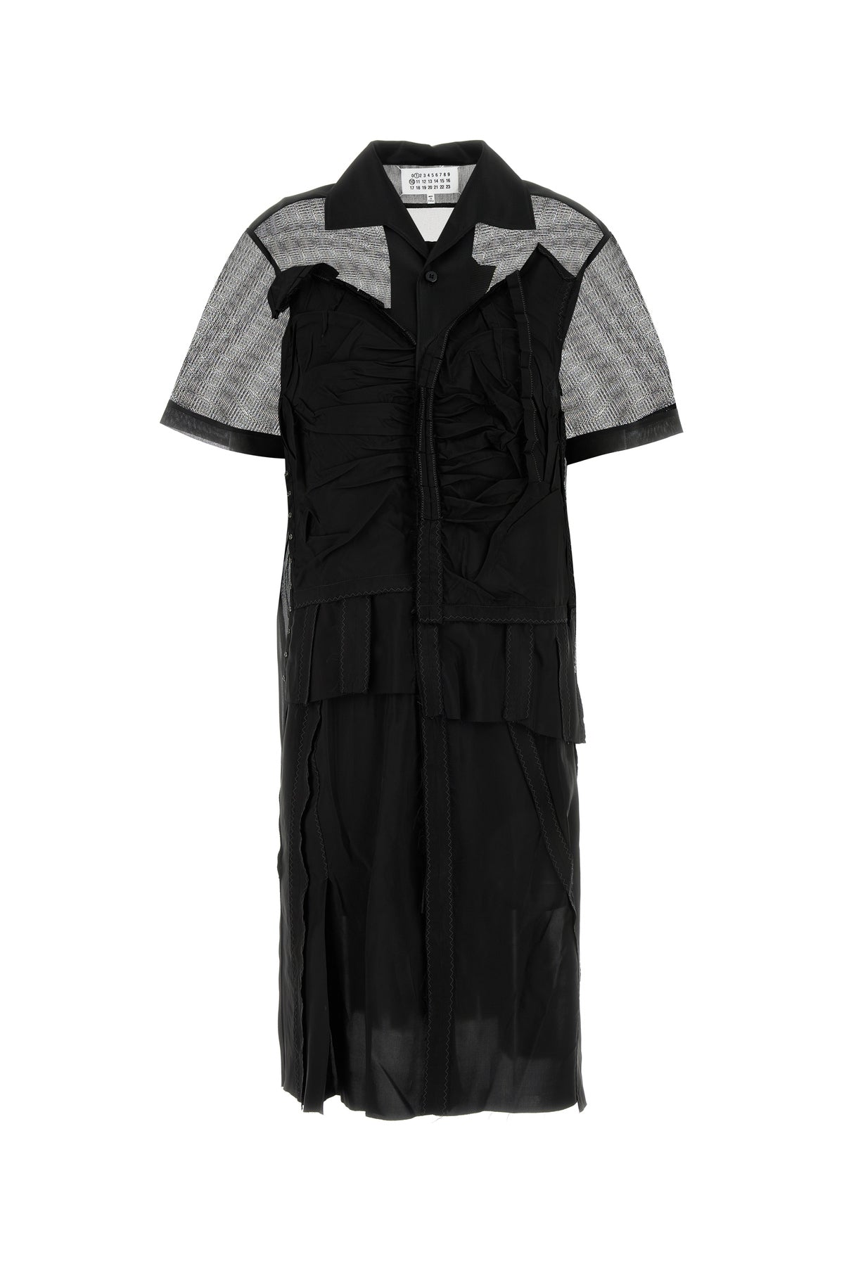 ブラック メッシュ シャツ ドレス