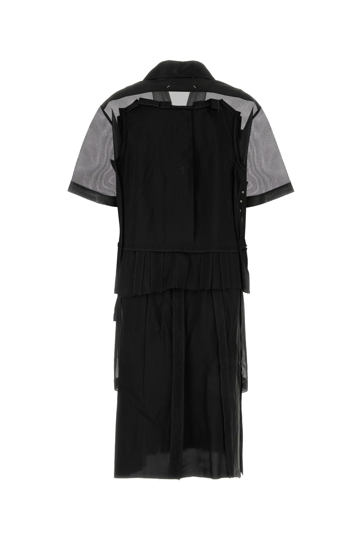 ブラック メッシュ シャツ ドレス